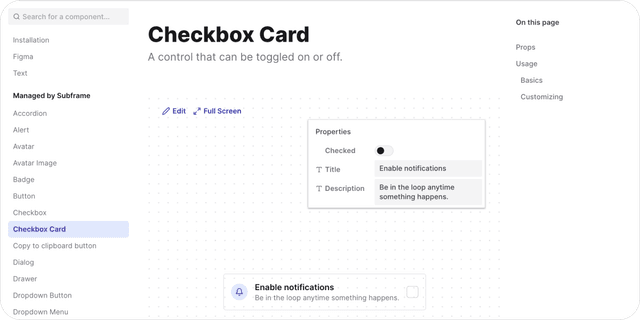 Subframe - Build your entire product UI in minutes.